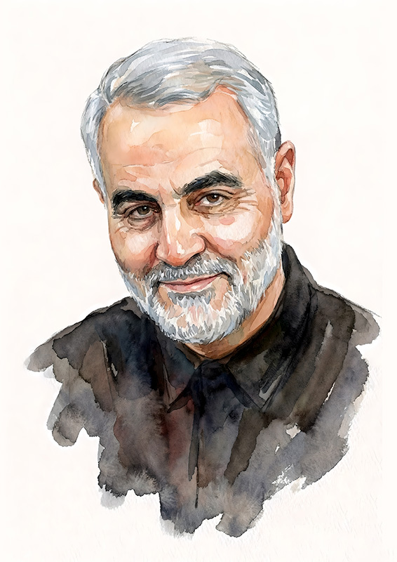 تصویرسازی چهره سردار شهید حاج قاسم سلیمانی